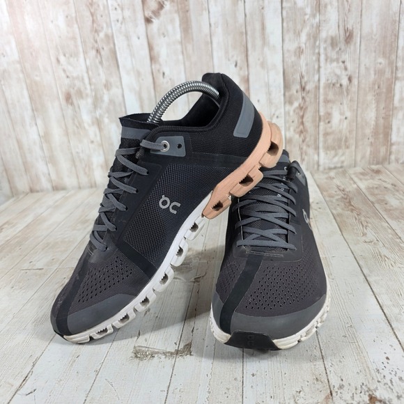 On Cloudflow Womens Running Shoes Charcoal Grey Peach 35.99234 Size 10 - Picture 5 of 8